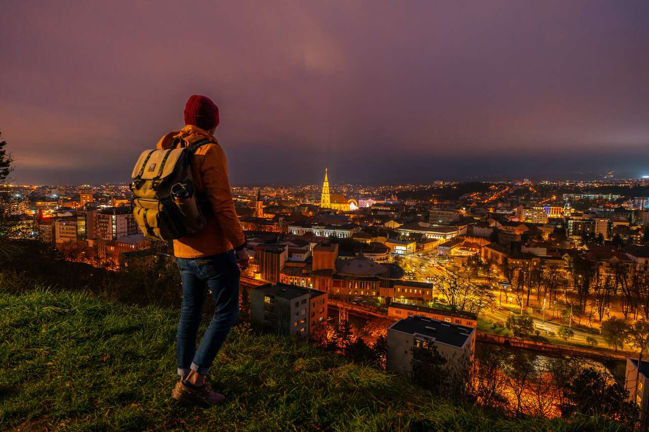 Night view over the city