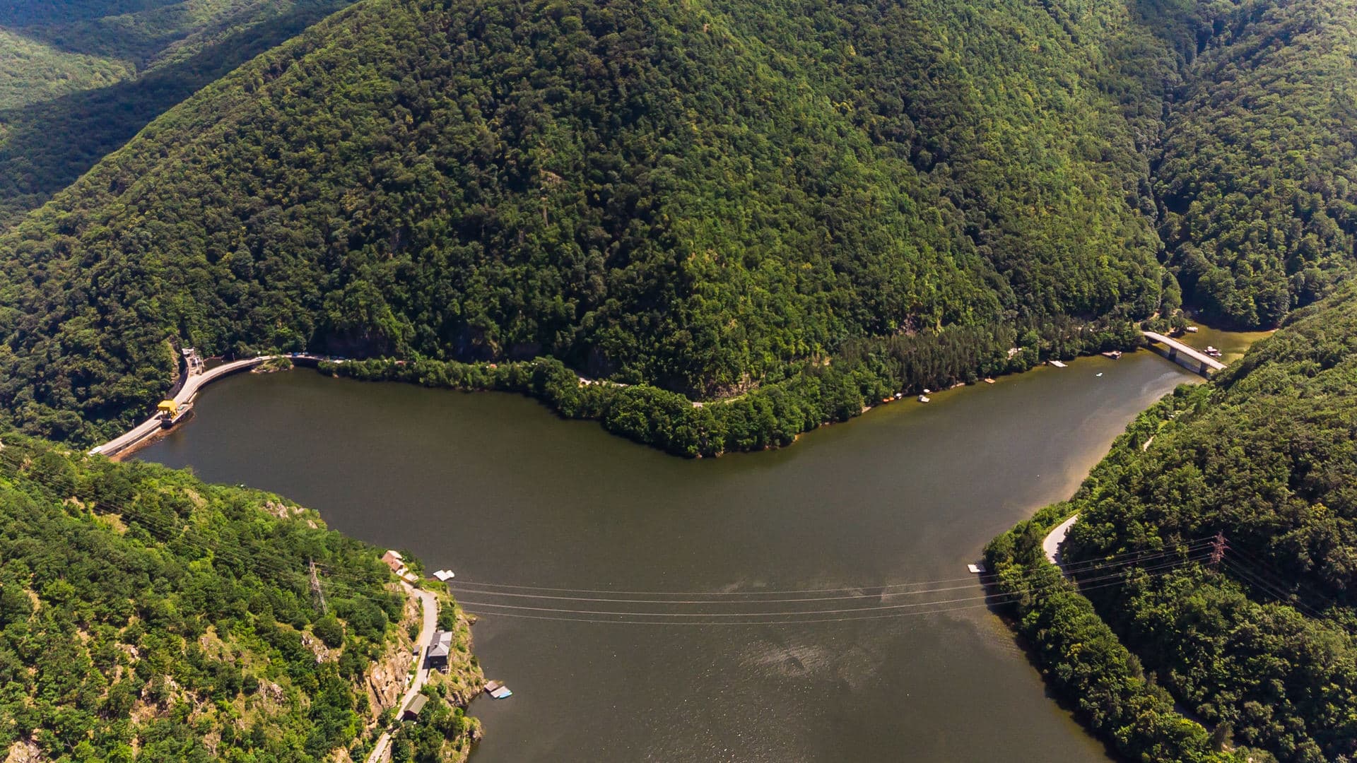 Aerial view of the lake